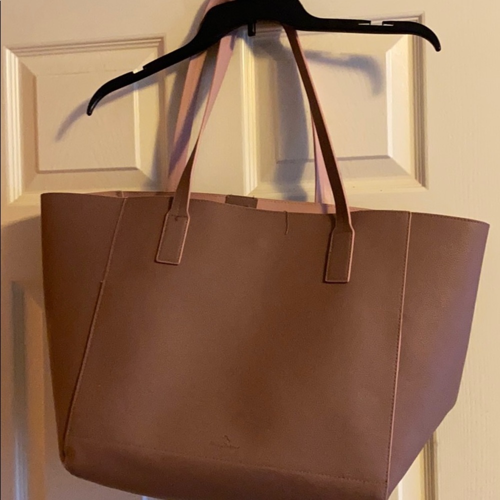 Tote bag with small bag pink color